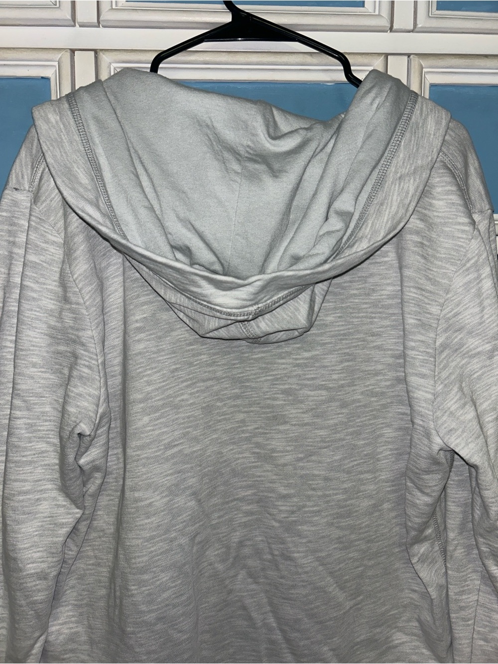 Tommy Hilfiger Light Gray Hoodie with Navy Numbering and Red-White-Blue Trim - Picture 7 of 8